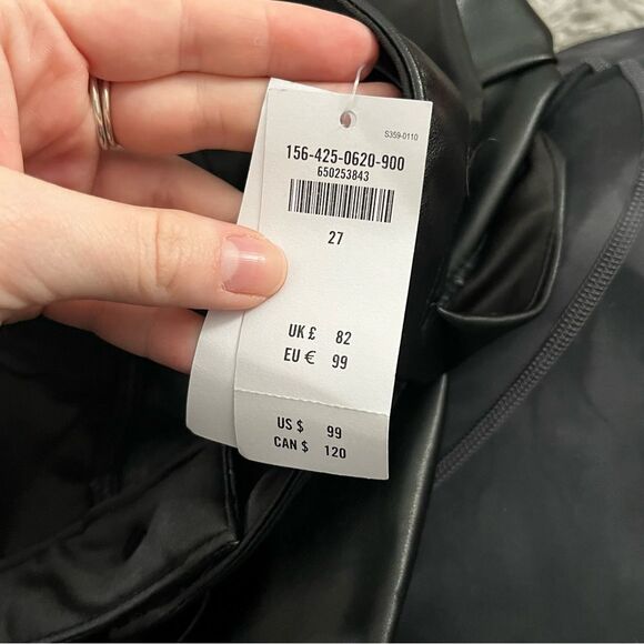 Abercrombie and Fitch Vegan Leather Split Hem Pants size 4/27 - Picture 4 of 5